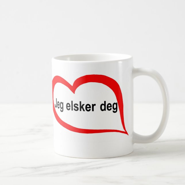 Caneca De Café Norueguês eu te amo (Direita)