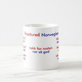 Caneca de café norueguesa fraturada