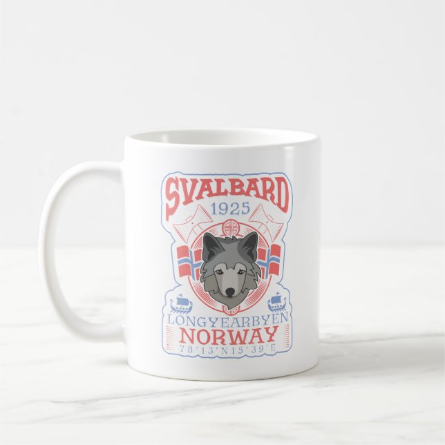 CANECA DE CAFÉ NORWAY SVALBARD LONGYEARBYEN - SVALBARD ARCTIC FOX (Esquerda)