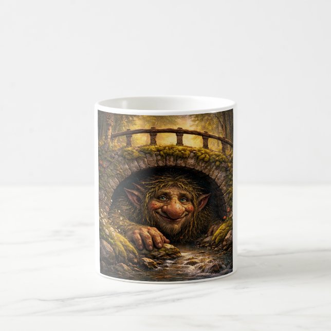 Caneca De Café Norwegian Troll Hiding Under Bridge, Coffee Mug (Centro)