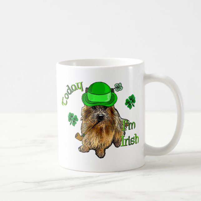 Caneca De Café Norwich Terrier St Patricks (Direita)