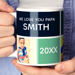 Caneca De Café Nós Amamos Papá Foto Personalizada Personalizada