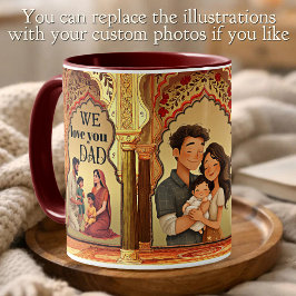 Caneca De Café Nós Amamos Você Feliz Dia dos Pais Foto de Família