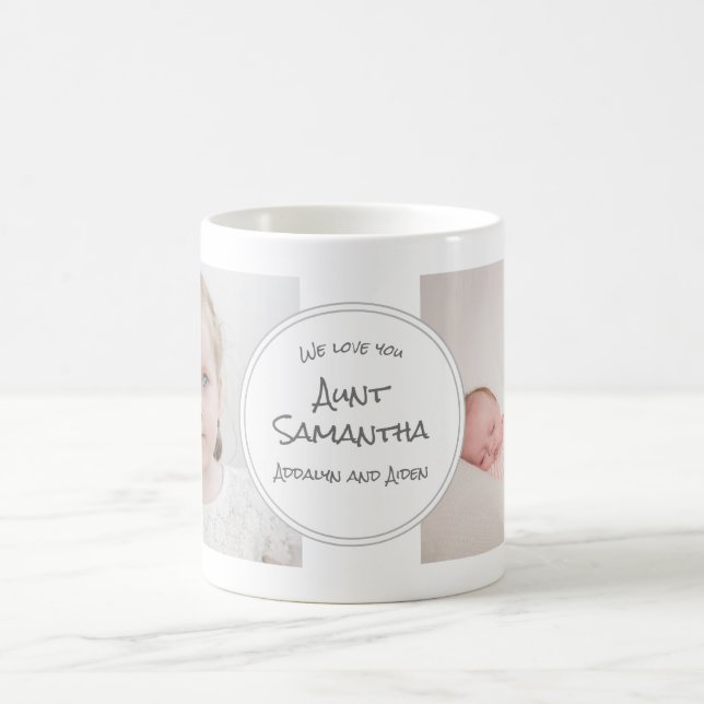 Caneca De Café Nós Amamos Você Tia 2 Fotos Qualquer Ocasião (Centro)