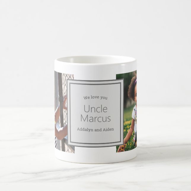Caneca De Café Nós Amamos Você Tio 2 Fotos Qualquer Ocasião (Centro)