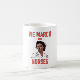 Caneca De Café Nós Marchamos pelos Enfermeiros - Enfermeira Preta
