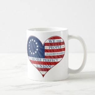 Caneca De Café Nós, o Pessoas American Flag Heart
