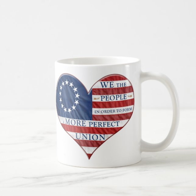 Caneca De Café Nós, o Pessoas American Flag Heart (Direita)