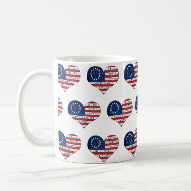 Caneca De Café Nós, o Pessoas American Flag Heart (Esquerda)