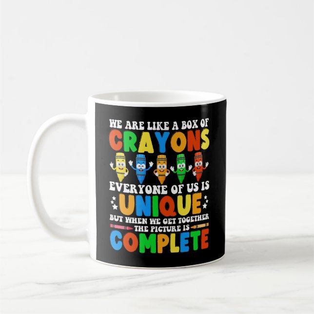 Caneca De Café Nós Somos Como Uma Caixa De Crayons De Volta À Eng (Esquerda)