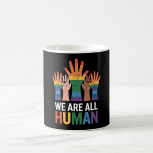 Caneca De Café Nós Somos Todos Arco-Íris Humano Orgulho LGBTQ Lev