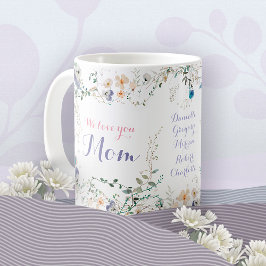 Caneca De Café Nós Te Amamos Mamãe Floral Romântico Aquarela Viol