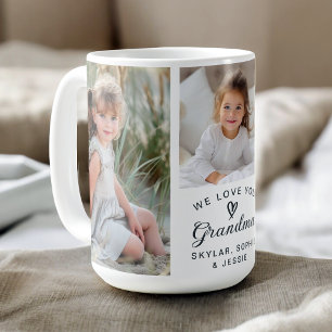 Caneca De Café Nós Te Amamos Vovó Colagem de Fotos dos Netos