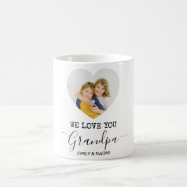 Caneca De Café Nós Te Amo Vovô | Foto personalizada de coração de