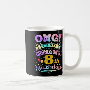 Caneca De Café Nossa É O Aniversário De 8 Anos Do Meu Neto Feliz