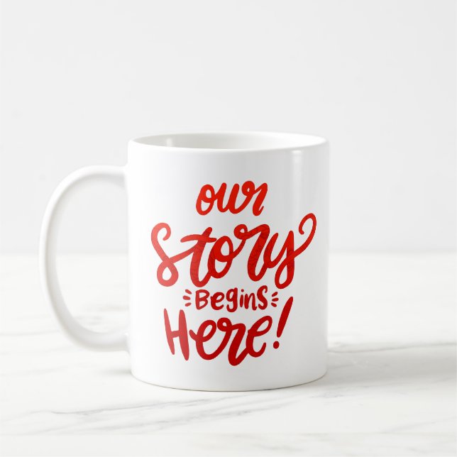 CANECA DE CAFÉ NOSSA HISTÓRIA COMEÇA AQUI (Esquerda)