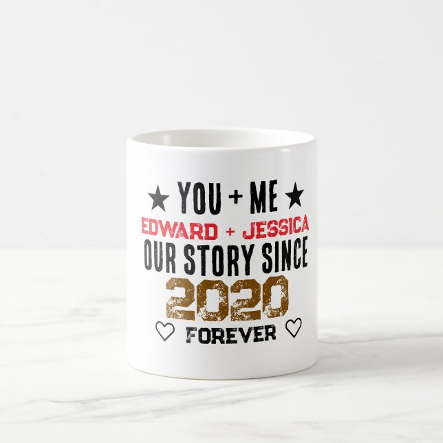 Caneca De Café Nossa História Personalizada Você + Eu Relacioname (Centro)