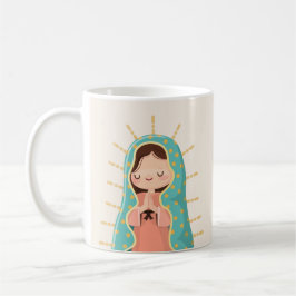 Caneca De Café Nossa Senhora de Guadalupe estilo kawaii com oraçã
