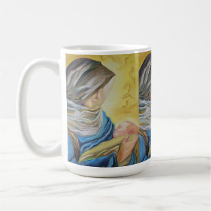 Caneca De Café Nossa Senhora do Silêncio segurando Jesus bebê