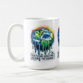 Caneca De Café Nosso Futuro está Derretendo | Conscientização sob