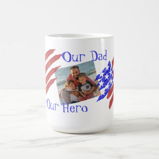 Caneca De Café Nosso Pai Nosso Herói Foto Bandeira Listras e Estr