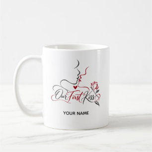 Caneca De Café Nosso Primeiro Beijo – Presente Romântico de Anive