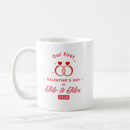 Caneca De Café Nosso Primeiro Dia dos Namorados como Sr. & Sra. 2