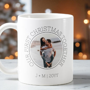 Caneca De Café Nosso Primeiro Natal Casal 2 Foto Mínima Feriado