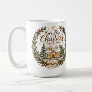 Caneca De Café Nosso Primeiro Natal em Nossa Nova Casa 2026 Enfei