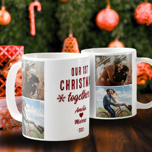 Caneca De Café Nosso Primeiro Natal Juntos Coração 2 Fotos