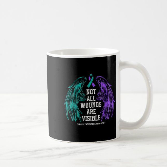 Caneca De Café Not All Wounds Are Visible Suicide Prevention Awar (Direita)