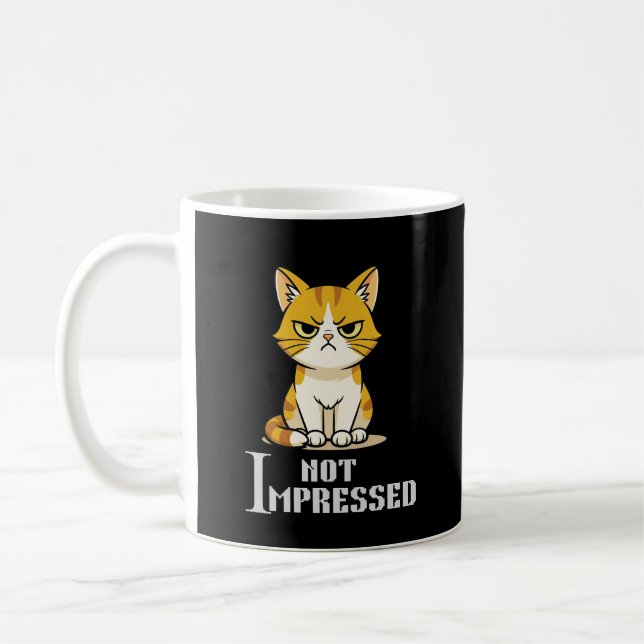 Caneca De Café Not Impressed Grumpy Cat Funny Sarcastic Coffee (Esquerda)