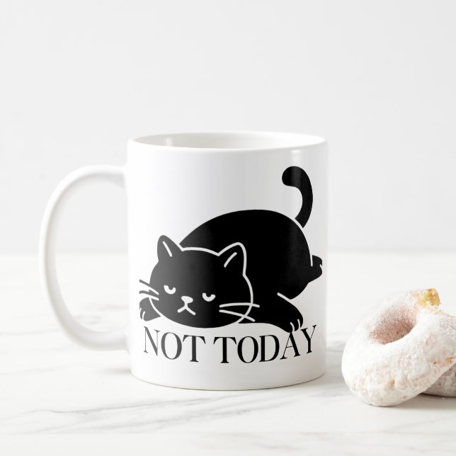 Caneca De Café Not Today Mug Funny Coffee Mug for Cat Lovers  (Com Donut)