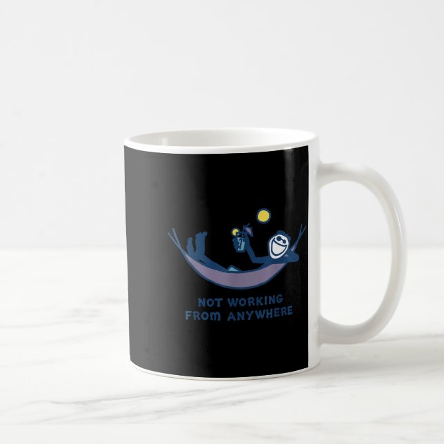 Caneca De Café Not Working From Anywhere Funny Vacation Remote Wo (Direita)