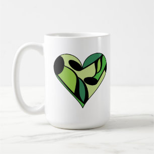Caneca De Café Nota de Música Verde Coração Padrada