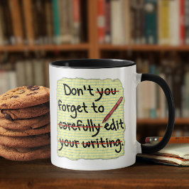 Caneca De Café Nota do Lembrete de Edição do Editor do Escritor
