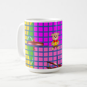 Caneca De Café Nota Musical de Plano Pato Rosa Divertido