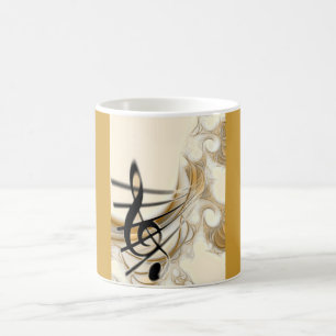Caneca De Café Nota Musical Elegante