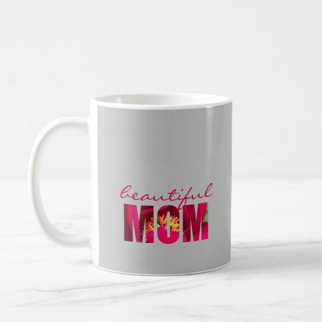Caneca De Café Nota personalizada "Linda Mãe", cor-de-rosa, sobre (Esquerda)