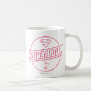 Caneca De Café Nota sobre Música Rosa Supergirl