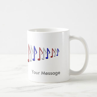 Caneca De Café Notas brancas e azuis vermelhas da escala da