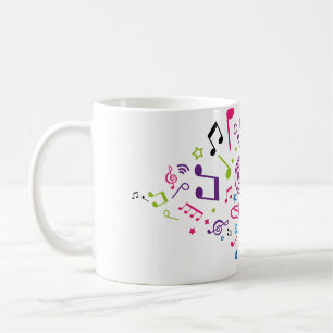 Caneca De Café notas da música do teste padrão da cor da músic