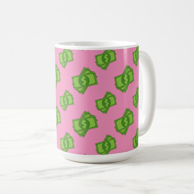 Caneca De Café Notas de Dinheiro do Cartoon (Frente Esquerda)