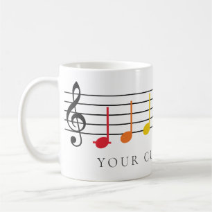 Caneca De Café Notas de música personalizadas Gift do professor a