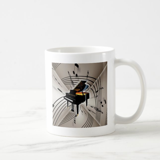 Caneca De Café Notas e funcionarios do piano (Direita)