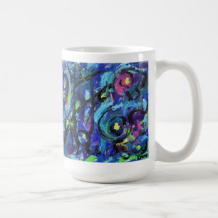 Caneca De Café Notas Musicais Abstrato Pintura