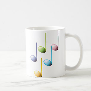 Caneca De Café Notas musicais coloridas