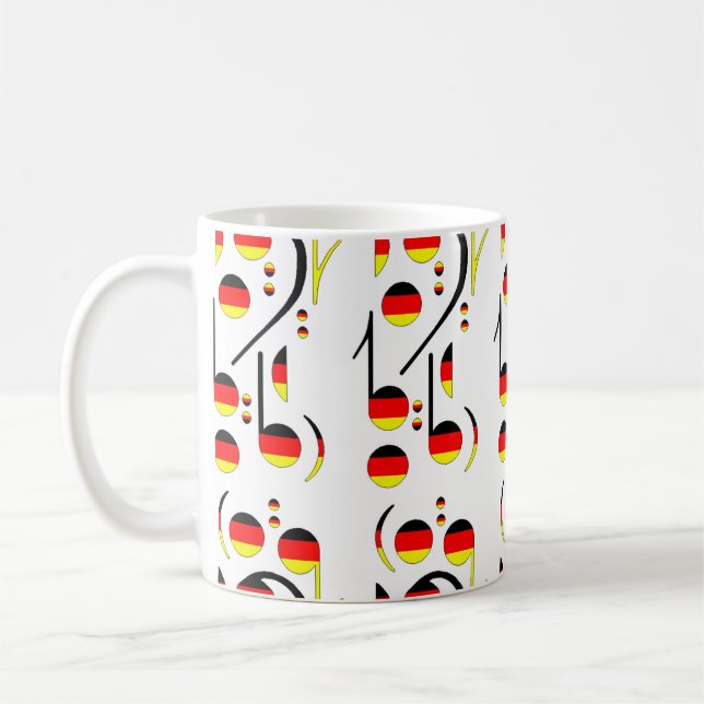 Caneca De Café Notas musicais da bandeira de Alemanha (Esquerda)