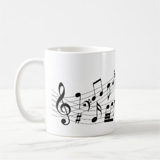 Caneca De Café Notas Musicais Design