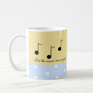 Caneca De Café Notas Musicais Pretas com Ditos Musicais